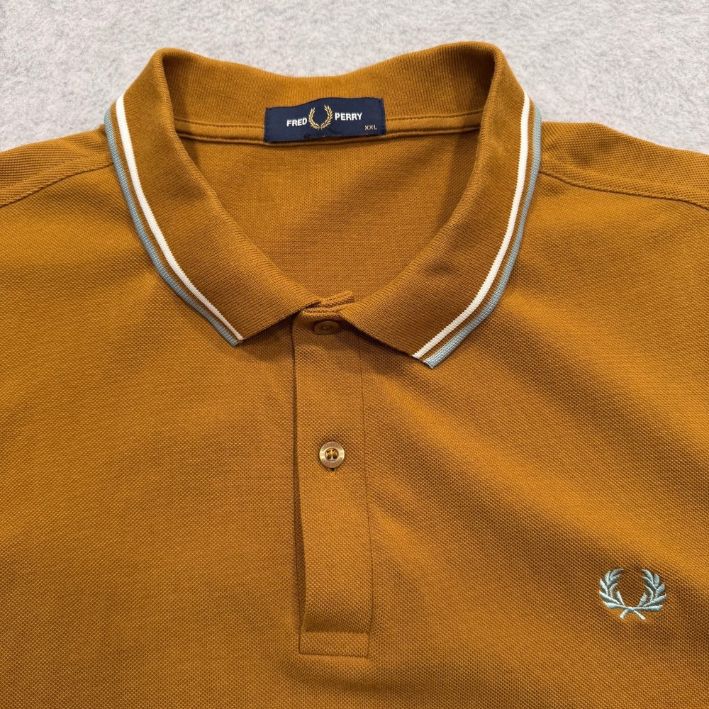 Fred Perry Shirt Mens 2XL Tan Short Sleeve Polo XXL - Picture 2 of 9
